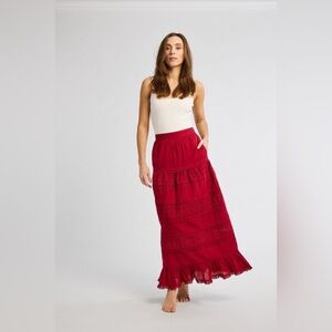 Mille Leni Skirt in Cherry Lace, Size M